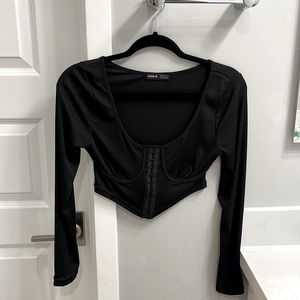 Long sleeve corset crop top
